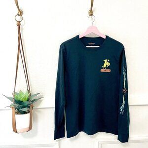 Tecovas Black Fast As Lightning Western Pima Cotton Long Sleeve Tee Size S